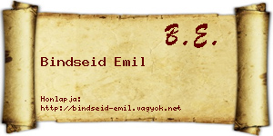 Bindseid Emil névjegykártya